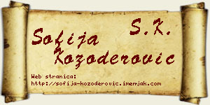 Sofija Kozoderović vizit kartica